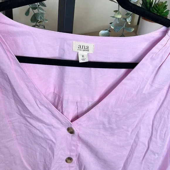 A.N.A Button Down Cotton V Neck Tee Size XL - Picture 4 of 5